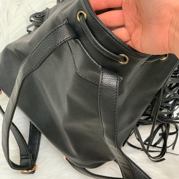 @MelisseandCo.Fashion Leather Fringe Backpack/Tote - Picture 4 of 5